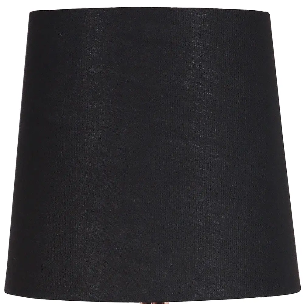 11 Copper Bedside Table Lamp With Black Empire Shade