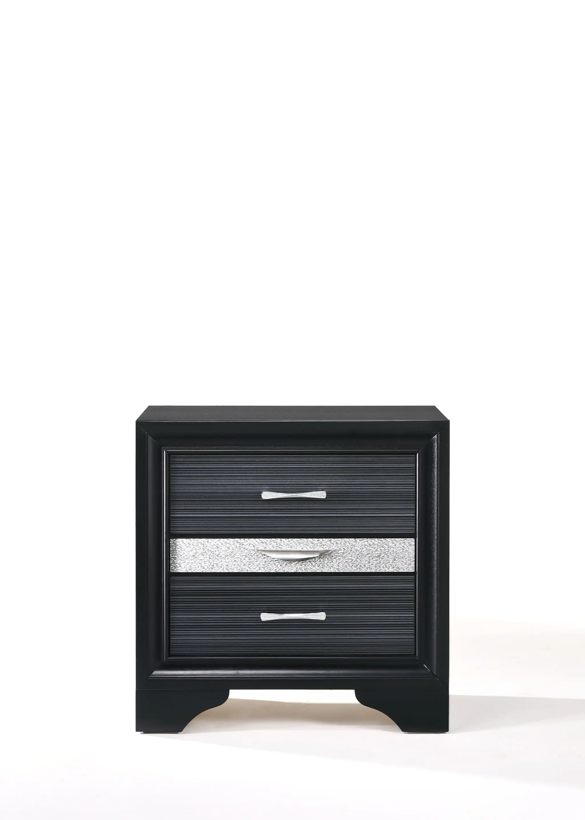 17 Rectangular Three Drawers Nightstand With Solid Wood Top