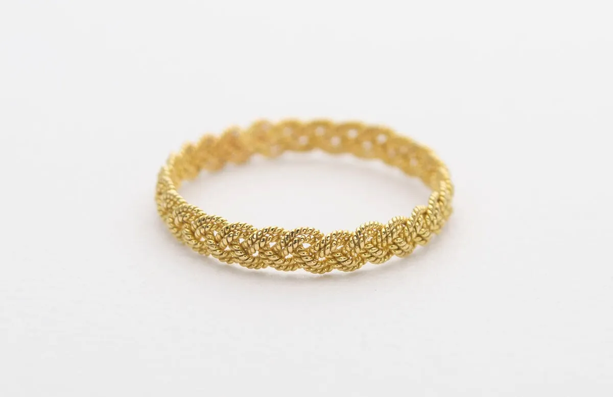 18K Gold Handmade Woven Wedding Band AD1240