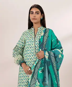 2 Piece - Printed Zari Lawn Suit