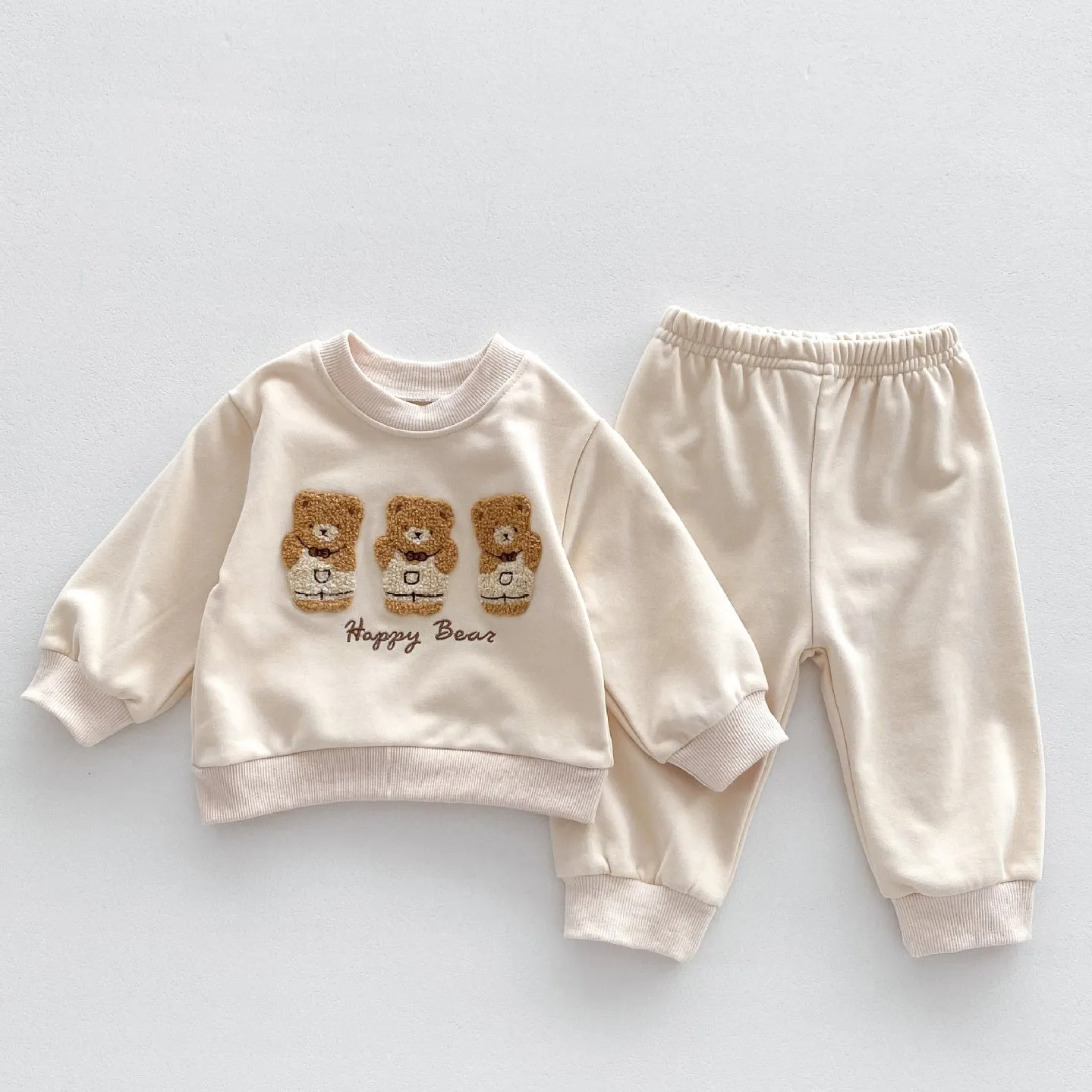 2 Pieces Set Baby Kid Girls Boys Cartoon Tops And Solid Color Pants Wholesale 23101956