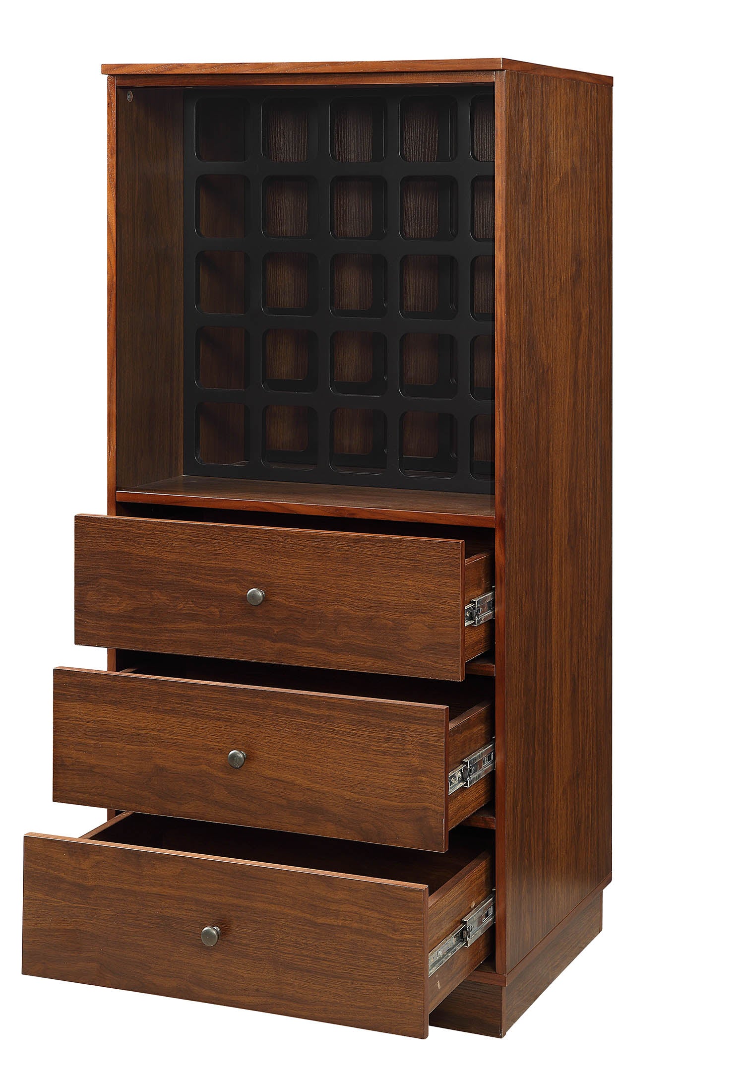 24 Brown Standard Display Stand With Three Drawers