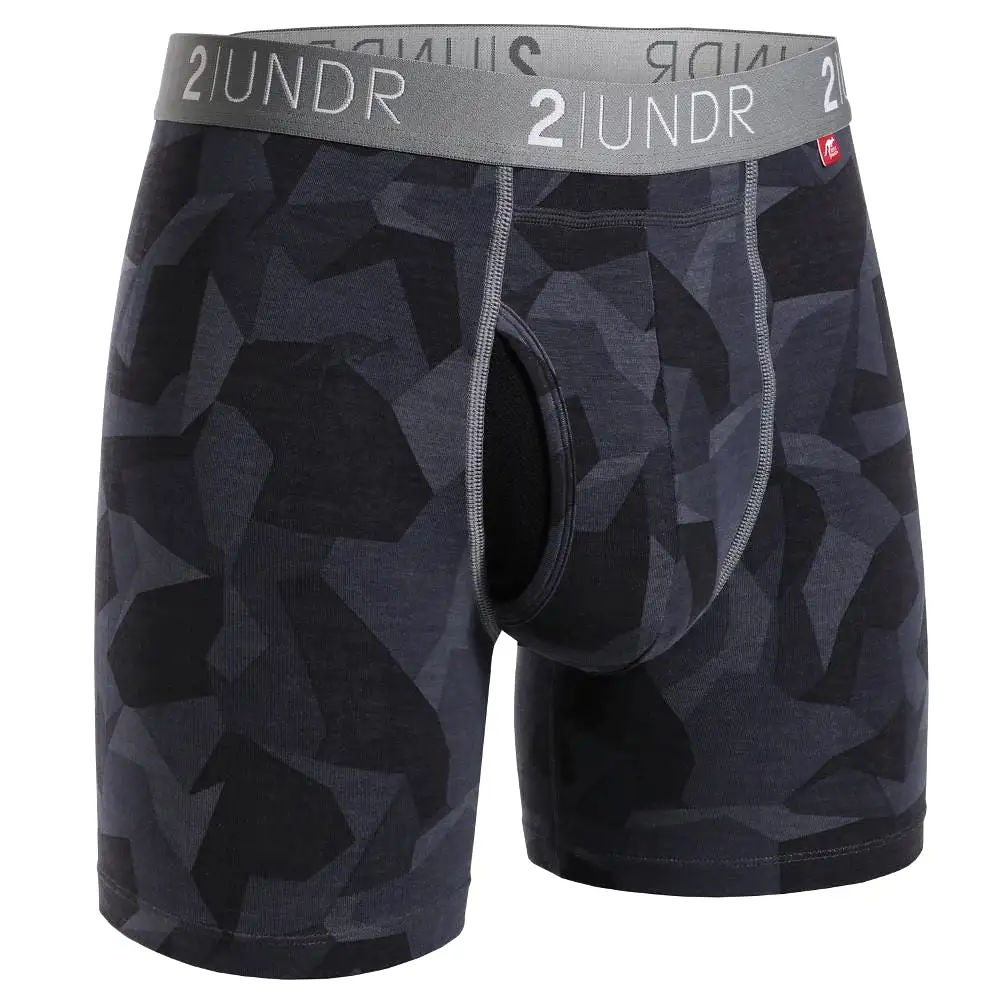 '2UNDR' Men's Swing Shift 6 Boxer Brief - Black Camo