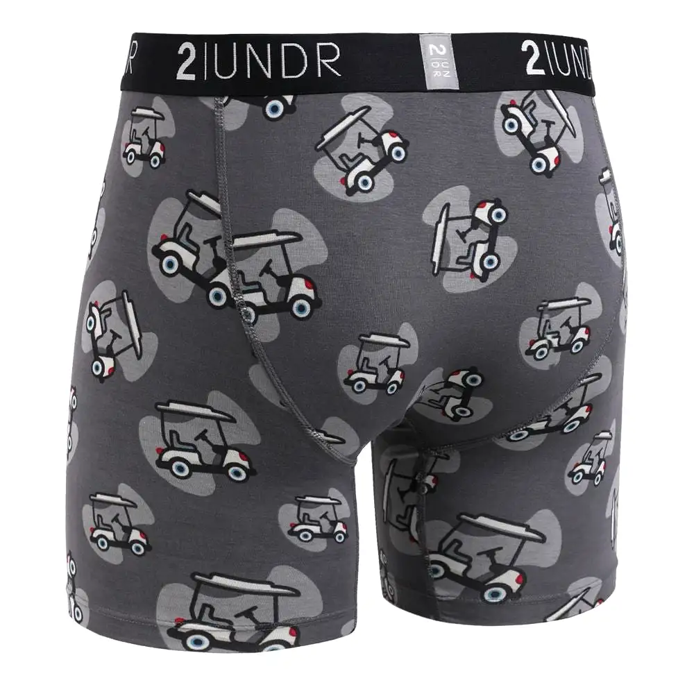 '2UNDR' Men's Swing Shift 6 Boxer Brief - Cart Path Grey