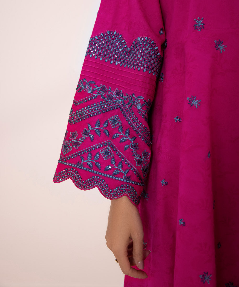 3 Piece - Embroidered Jacquard Suit