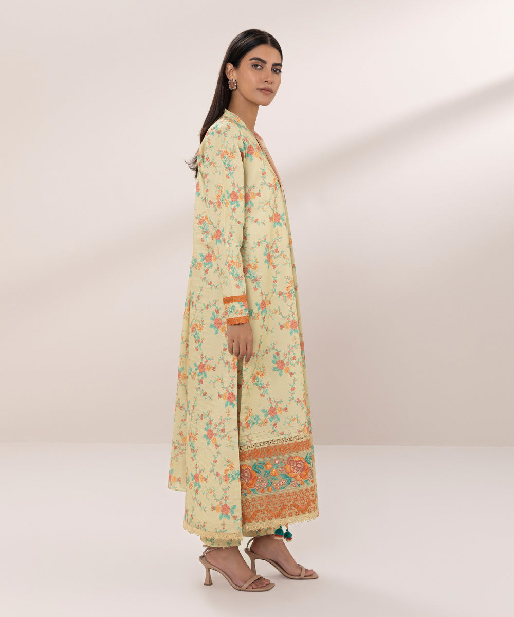 3 Piece - Embroidered Zari Lawn Suit