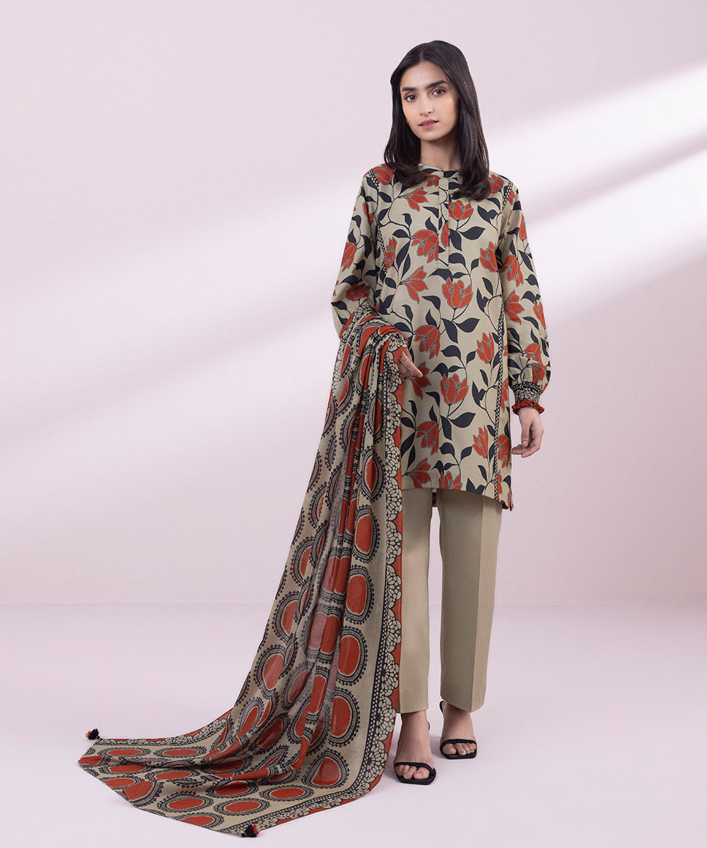 3 Piece - Printed Lawn Suit