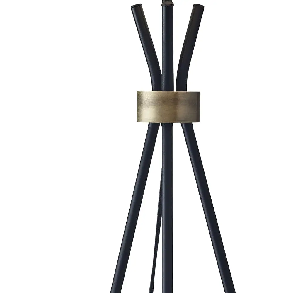 60 Black Tripod Floor Lamp With White Empire Shade