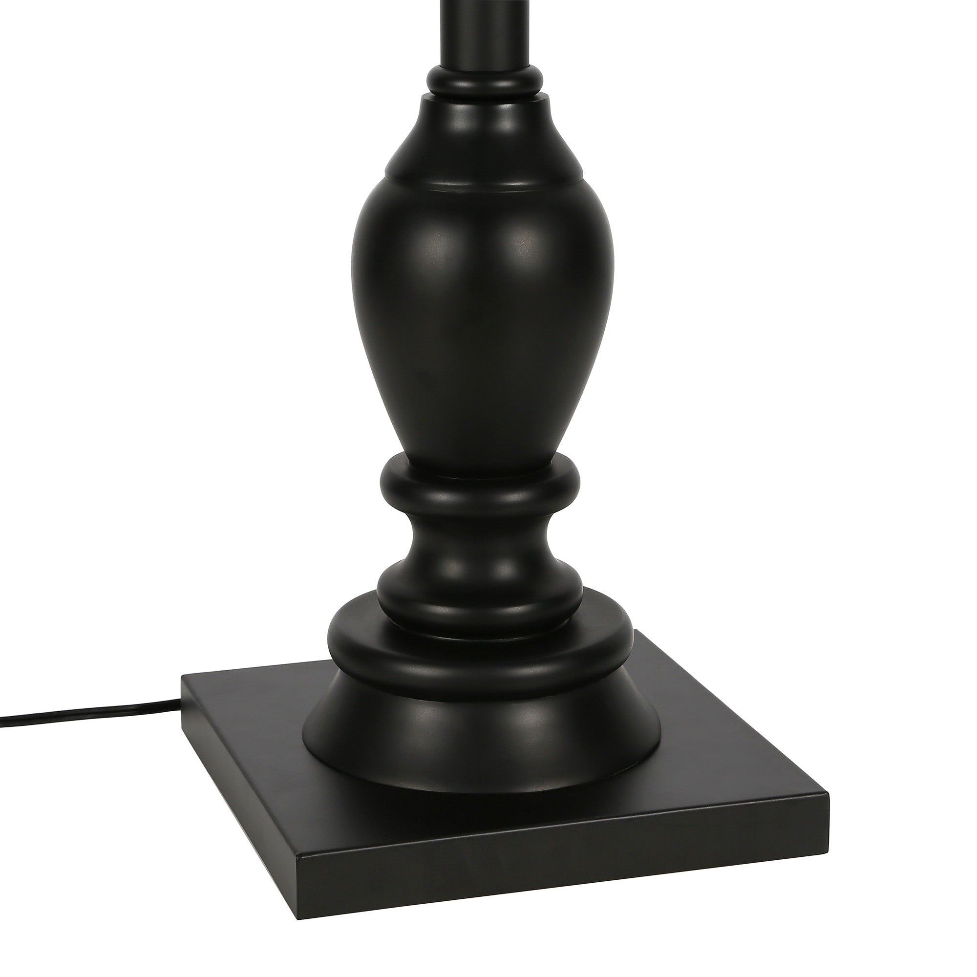 66 Black Traditional Shaped Floor Lamp With White Frosted Glass Empire Shade