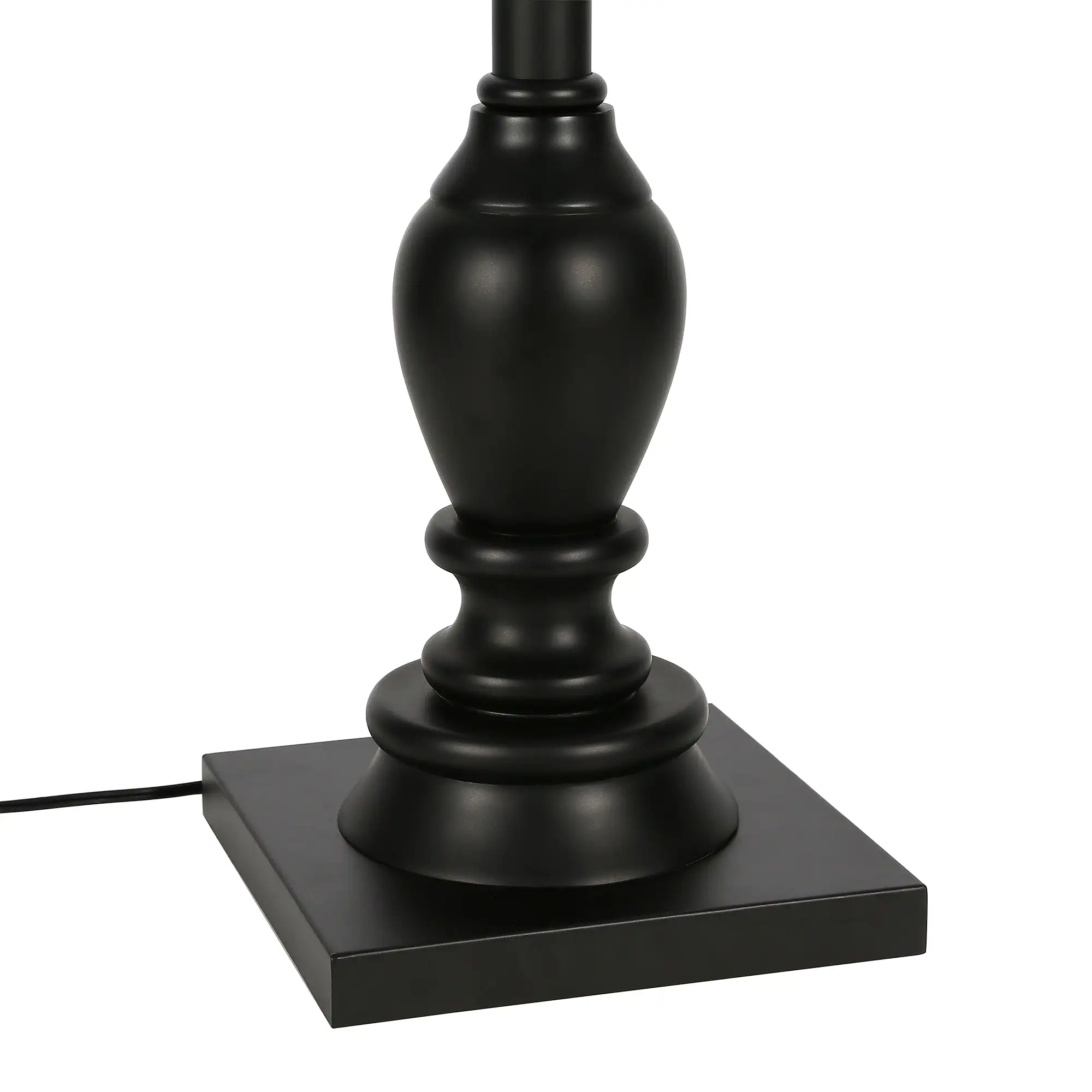 66 Black Traditional Shaped Floor Lamp With White Frosted Glass Empire Shade