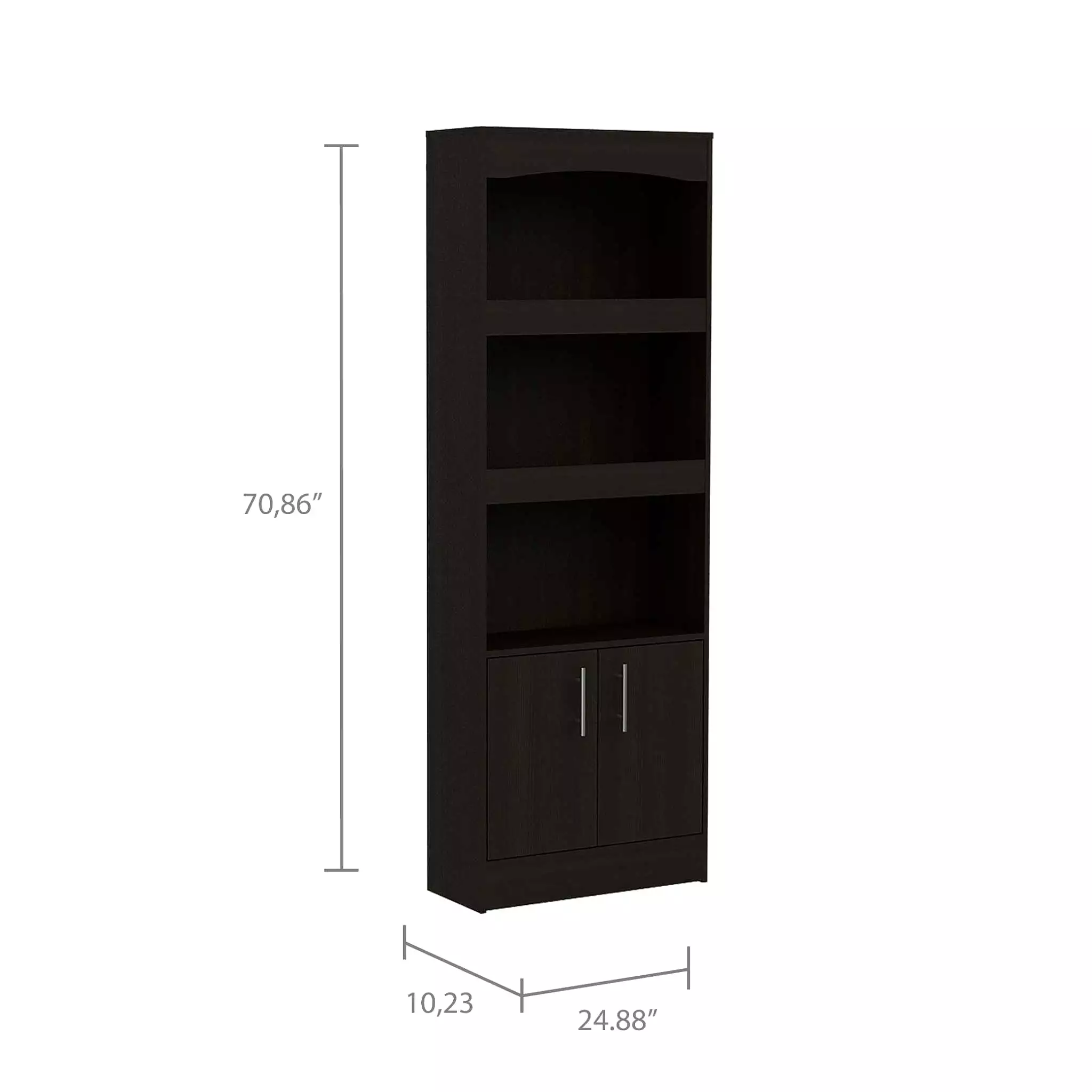 71 Light Gray Three Tier Bookcase with Two doors