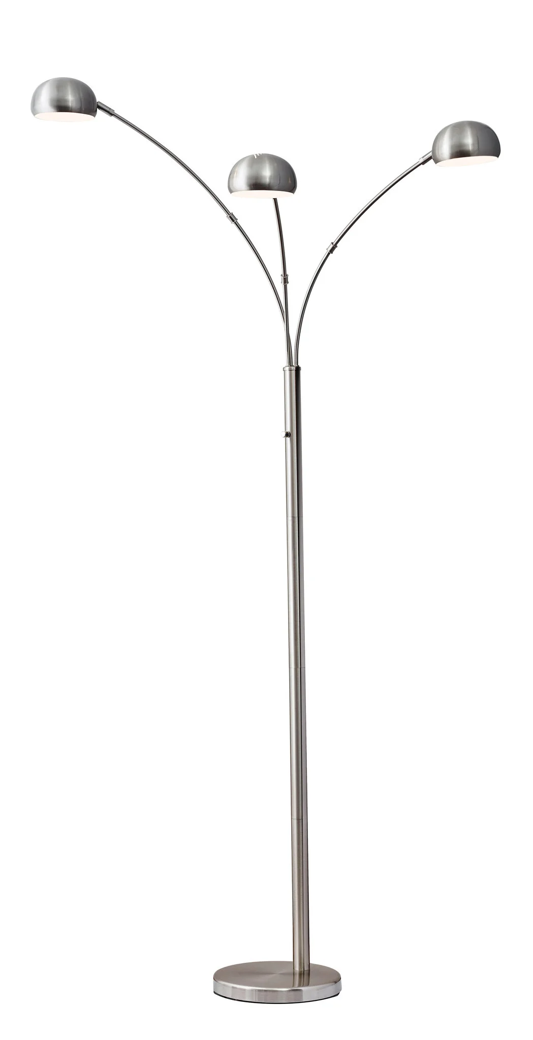 84 Steel Three Light Tree Floor Lamp With Silver Solid Color Bell Shade