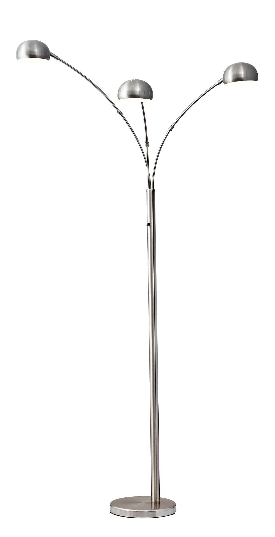 84 Steel Three Light Tree Floor Lamp With Silver Solid Color Bell Shade