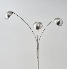 84 Steel Three Light Tree Floor Lamp With Silver Solid Color Bell Shade