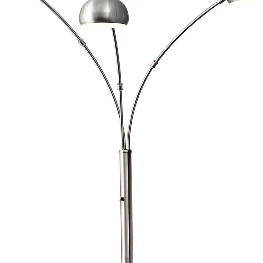 84 Steel Three Light Tree Floor Lamp With Silver Solid Color Bell Shade