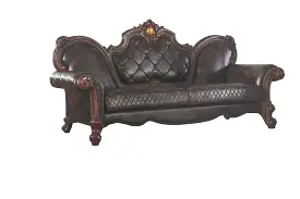 93 Dark Brown Faux Leather Sofa With Three Toss Pillows