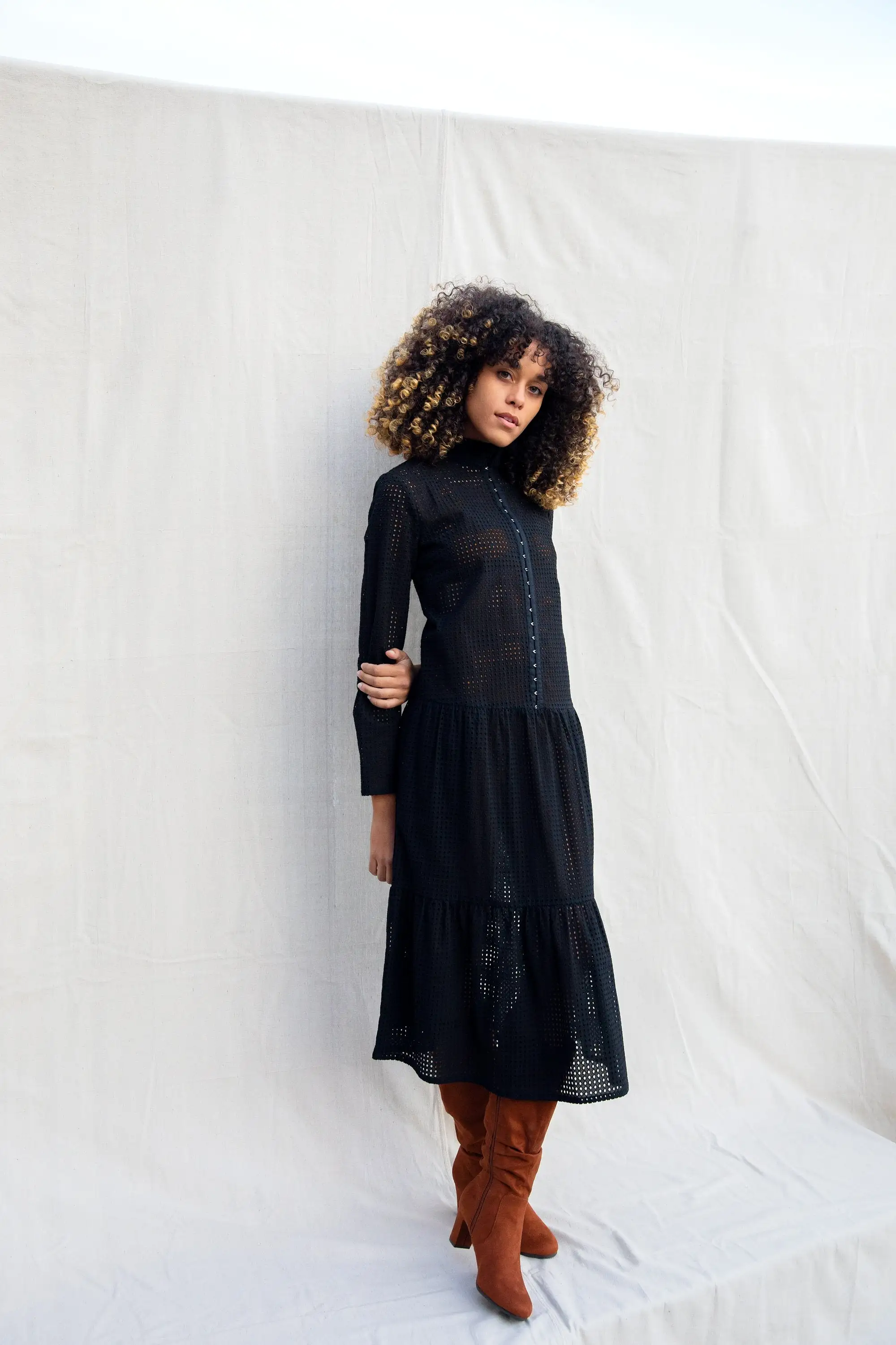 Adri Dress / Black Cotton Eyelet