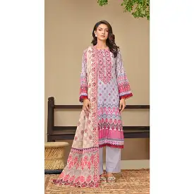 Amaya Lawn Printed Embroidered Unstiched 3Pcs Suit - 1