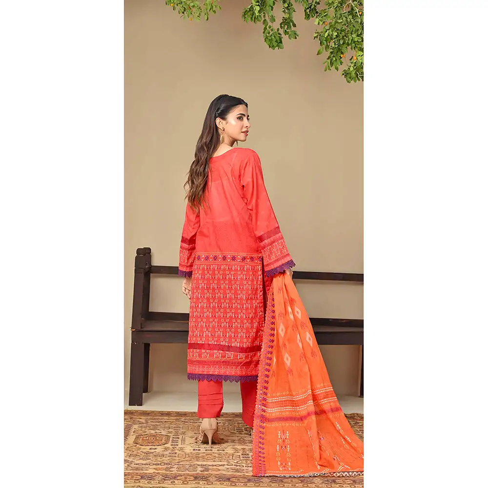 Amaya Lawn Printed Embroidered Unstiched 3Pcs Suit - 3