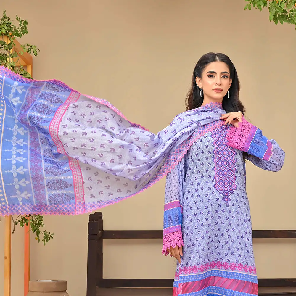 Amaya Lawn Printed Embroidered Unstiched 3Pcs Suit - 7