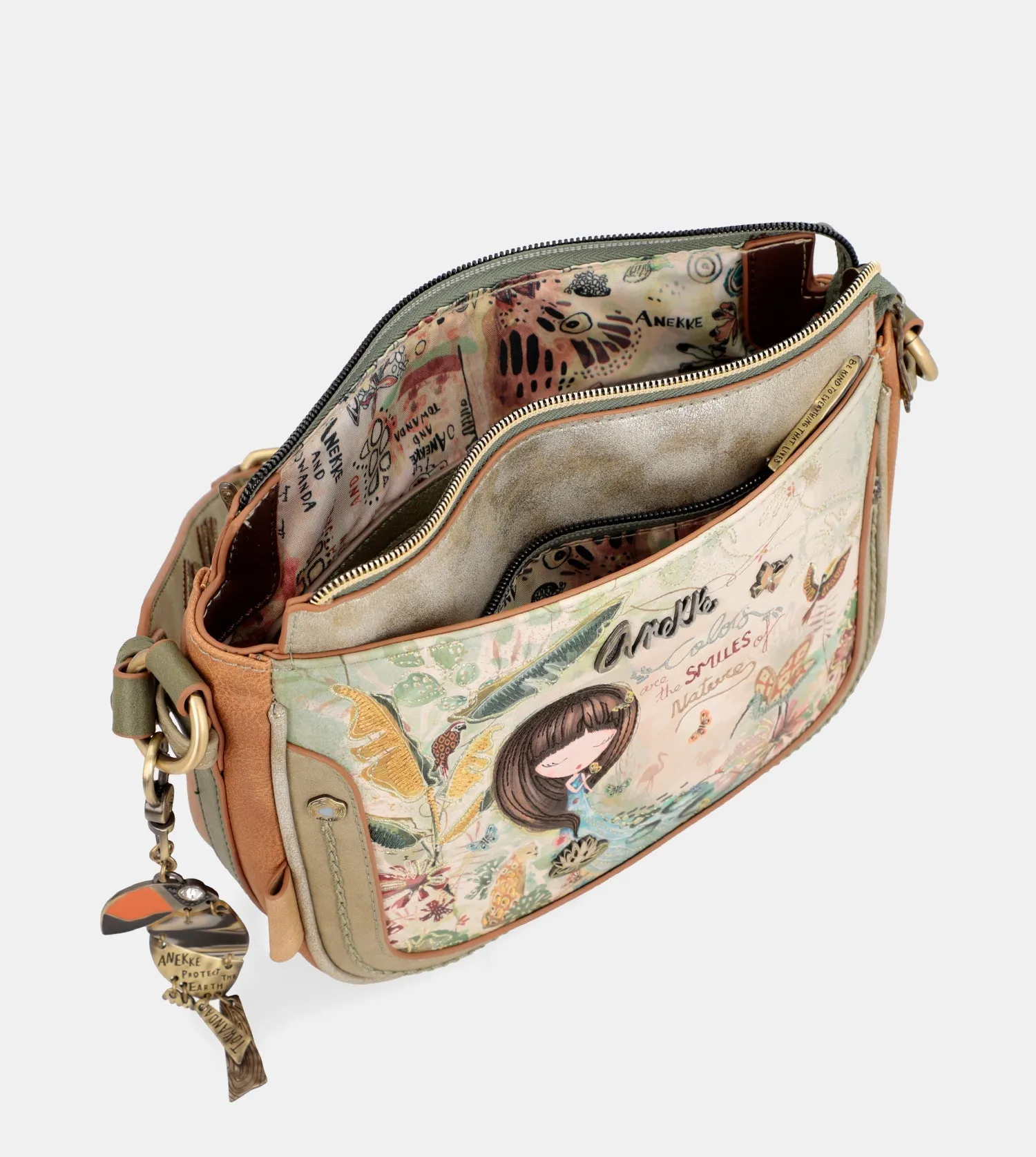 Amazonia medium crossbody bag with 3 compartments