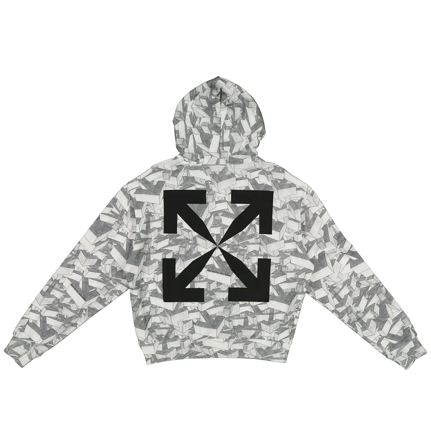 Arrows Pattern All Over Hoodie - Black