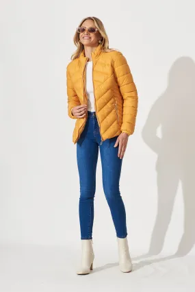 Arvon Puffer Jacket In Mustard