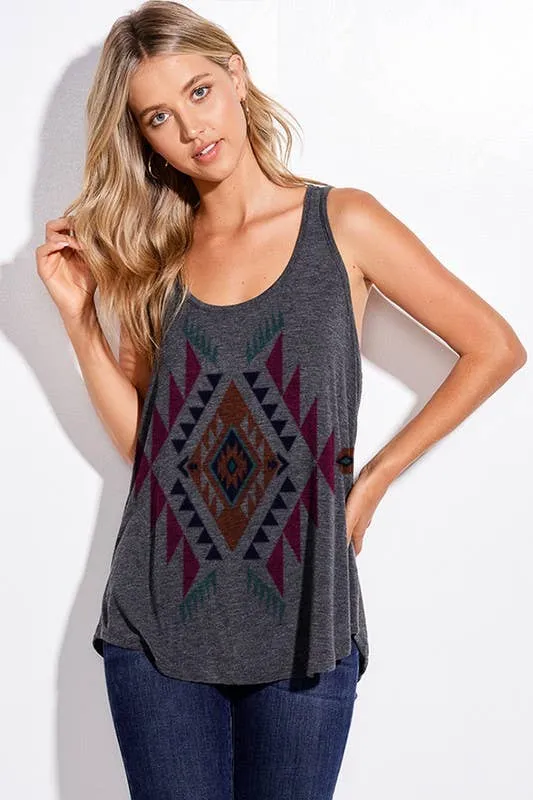 Aztec Print Tank Top