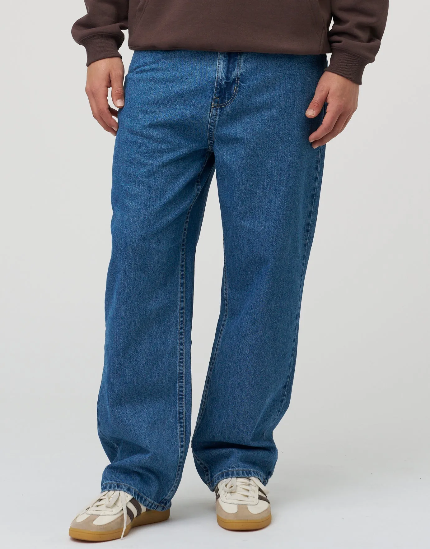 Baggy Fit Jeans in Mid Wash | Hallensteins NZ