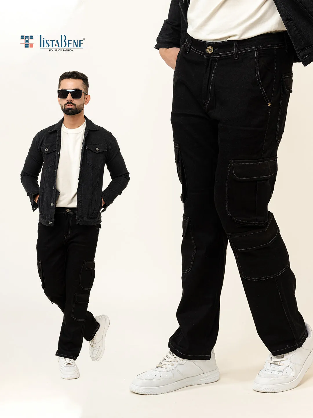 Black Cargo Jeans