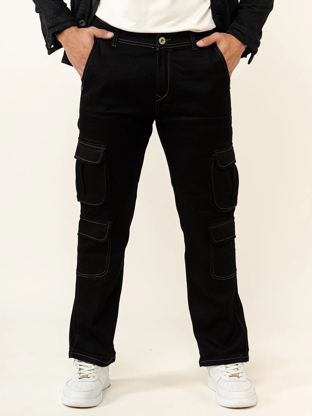 Black Cargo Jeans