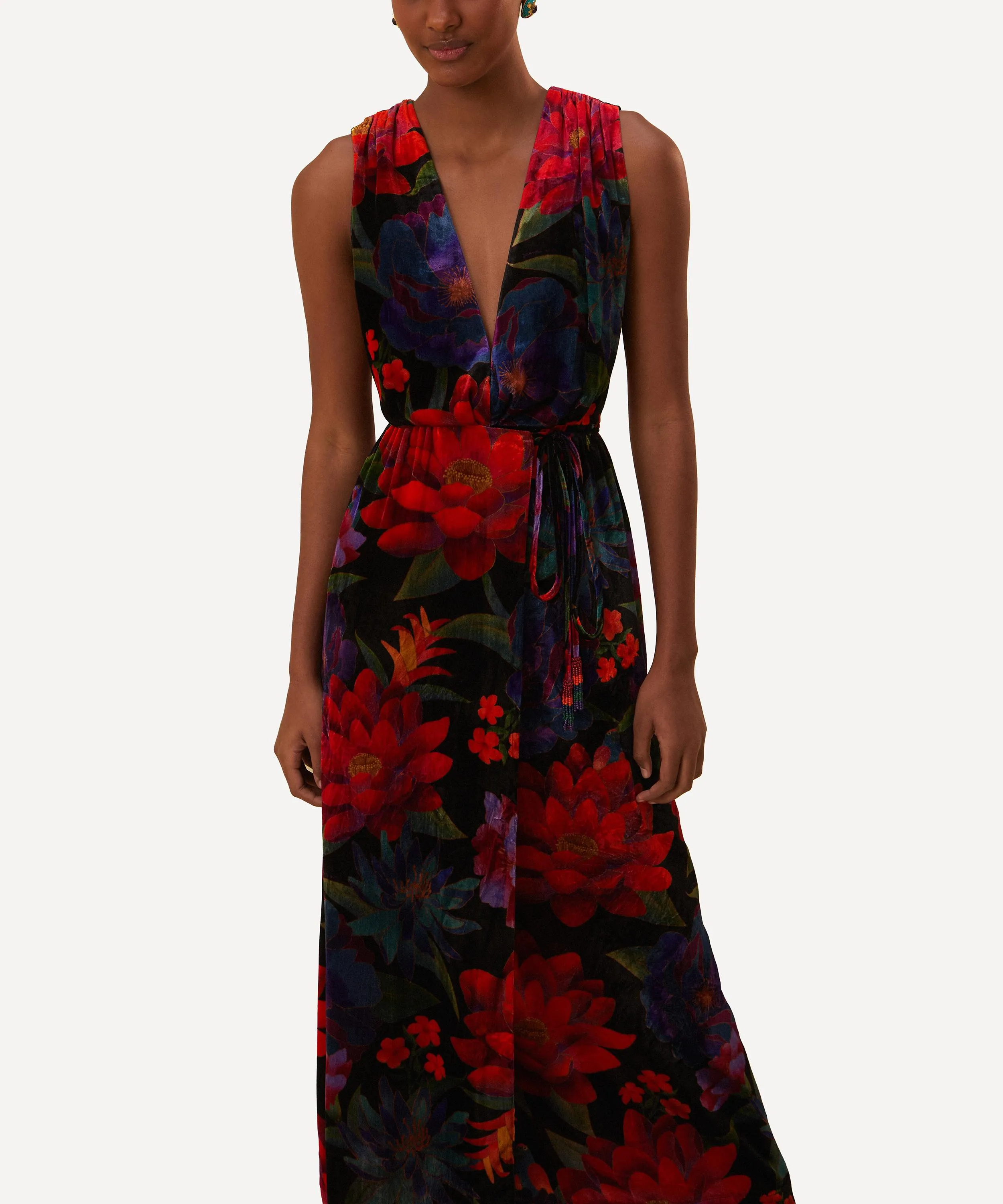 Black Flower Season Maxi-Dress