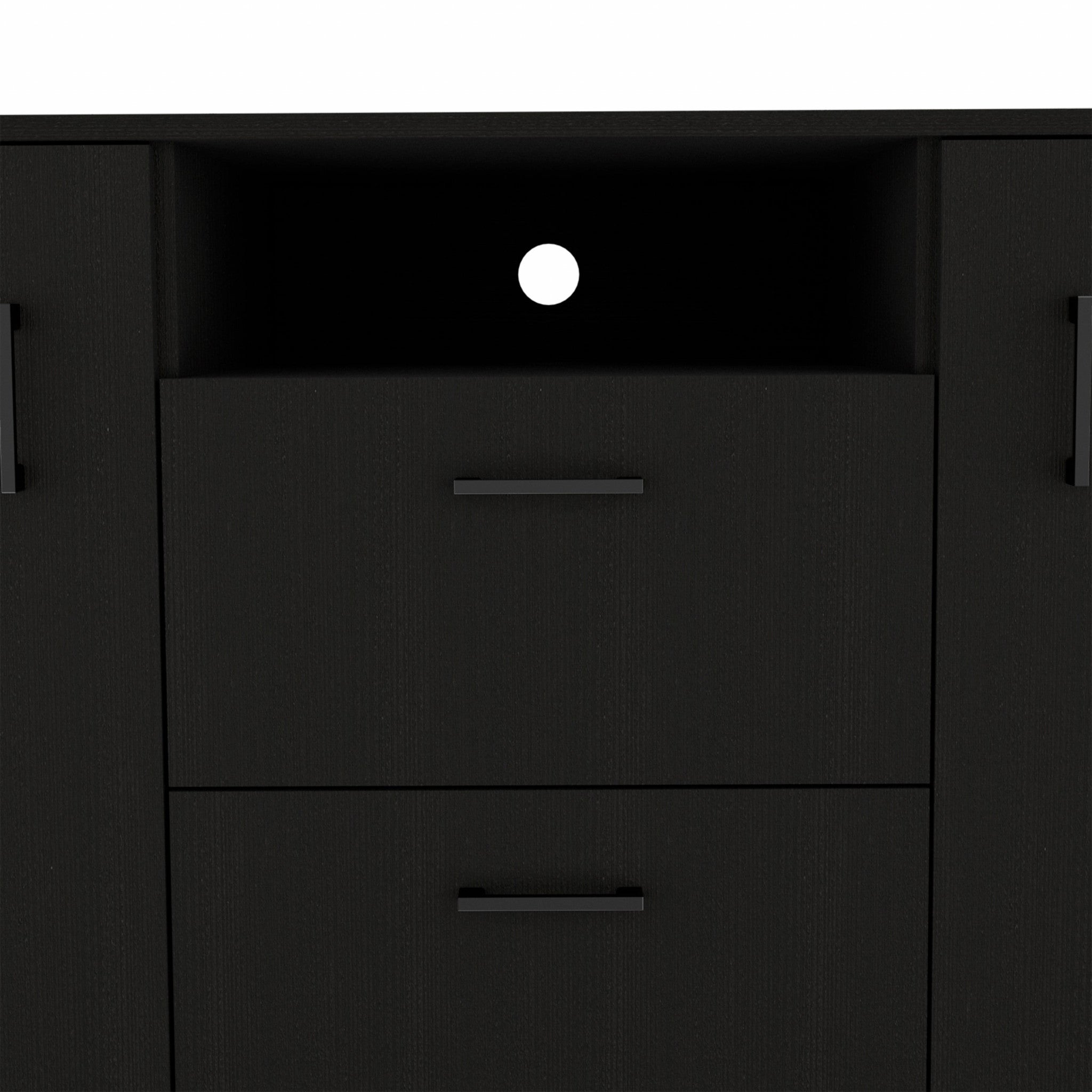 Black Three Door Closet with Two Drawers