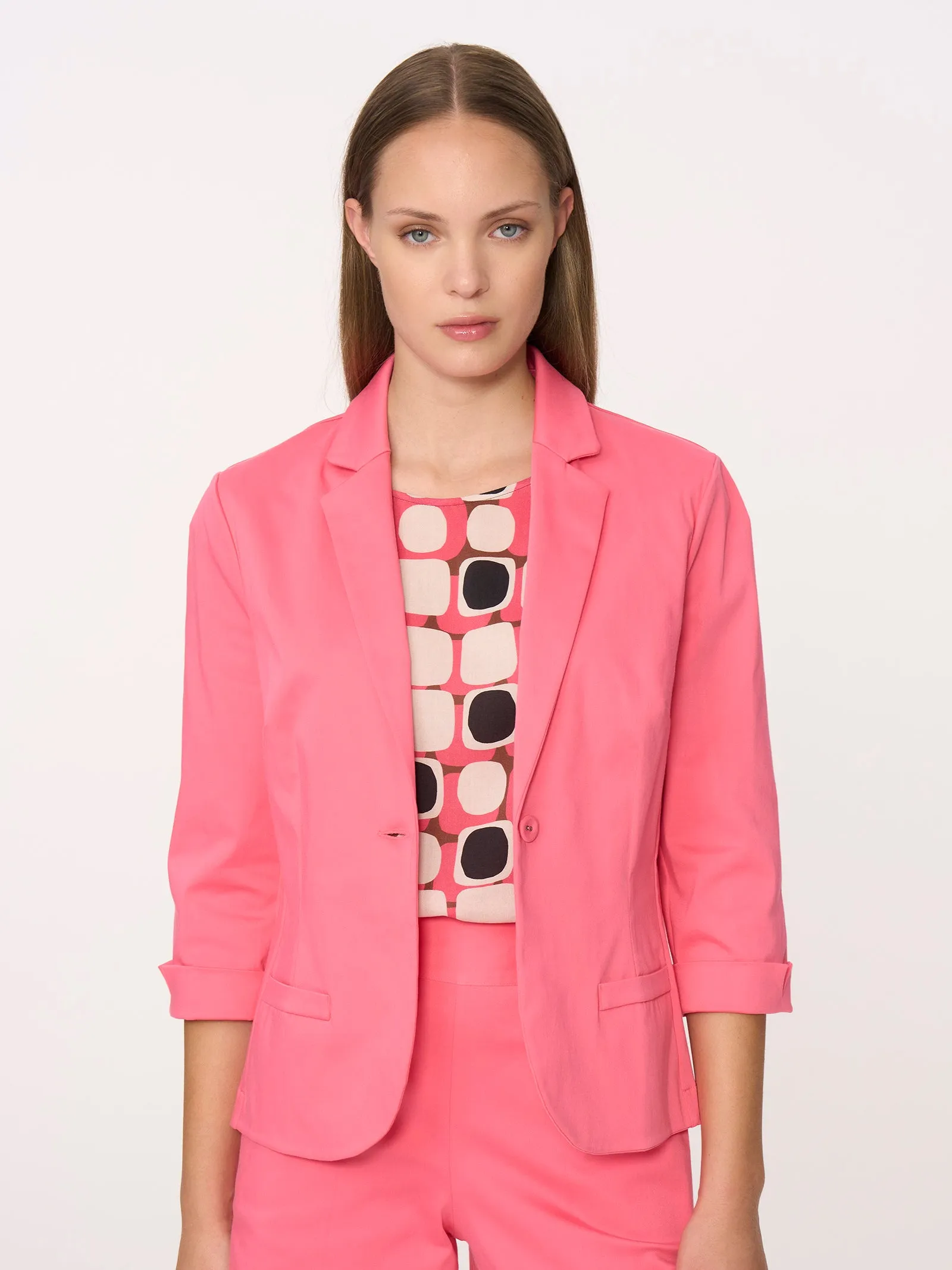 Blazer con manica 3/4 in Satin Power - Dewberry