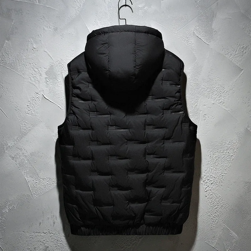 Block Pattern Vest Hoodie