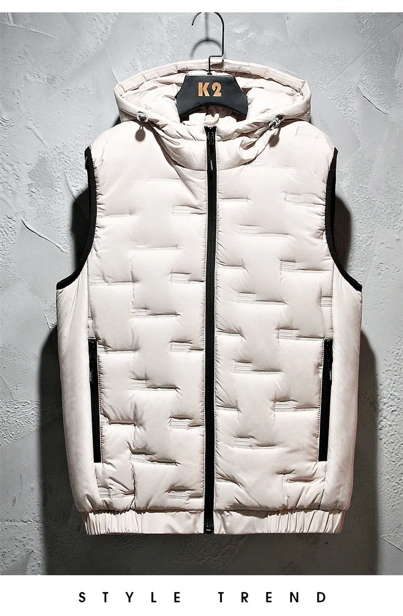 Block Pattern Vest Hoodie