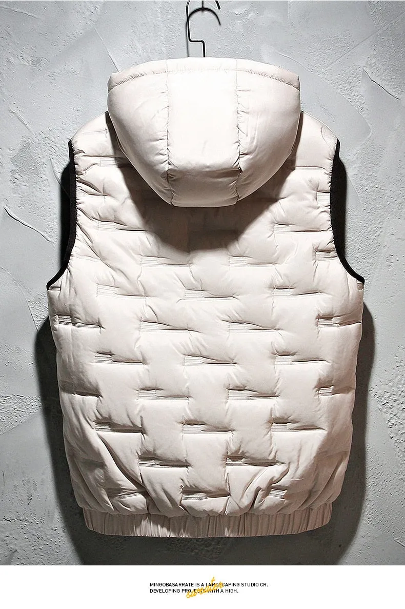 Block Pattern Vest Hoodie