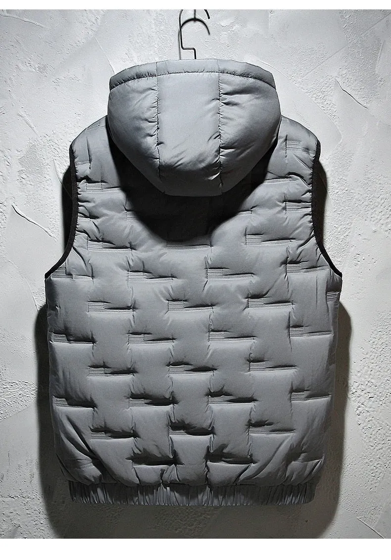 Block Pattern Vest Hoodie