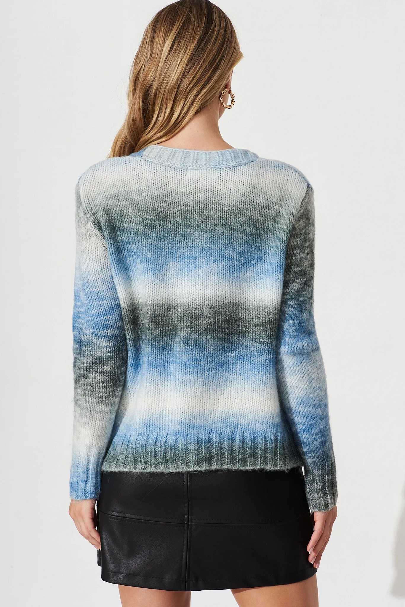 Bluestar Knit Cardigan In Grey Wool Blend