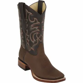 Brown Square Toe Western Boots