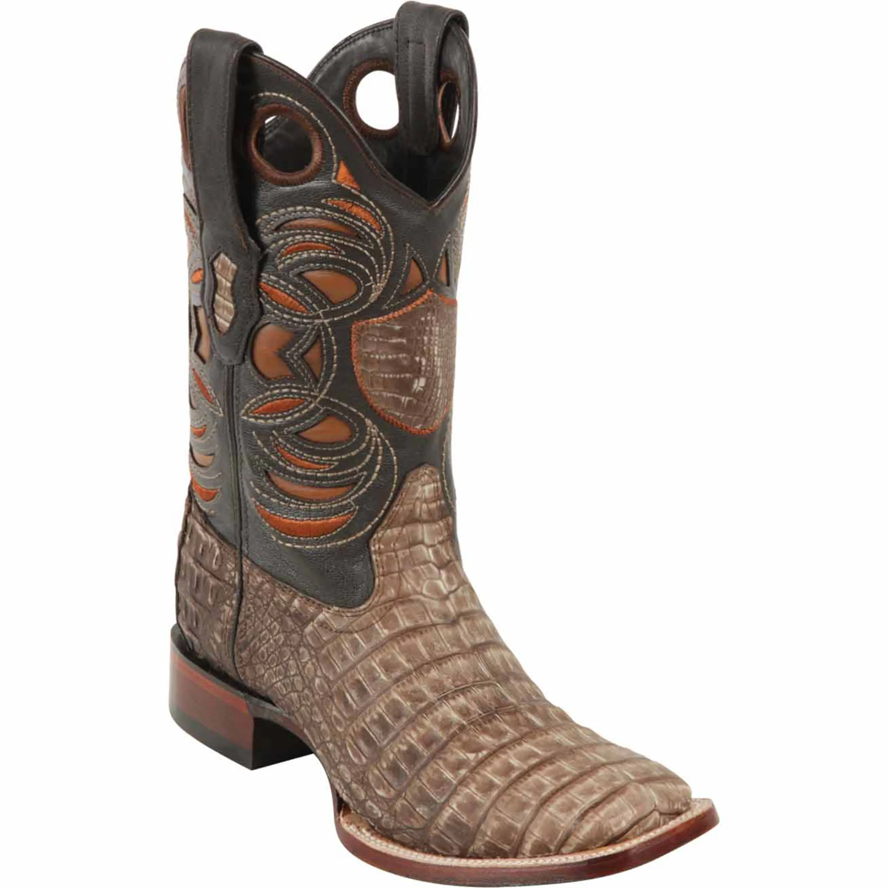 Caiman Belly Square Toe Boots