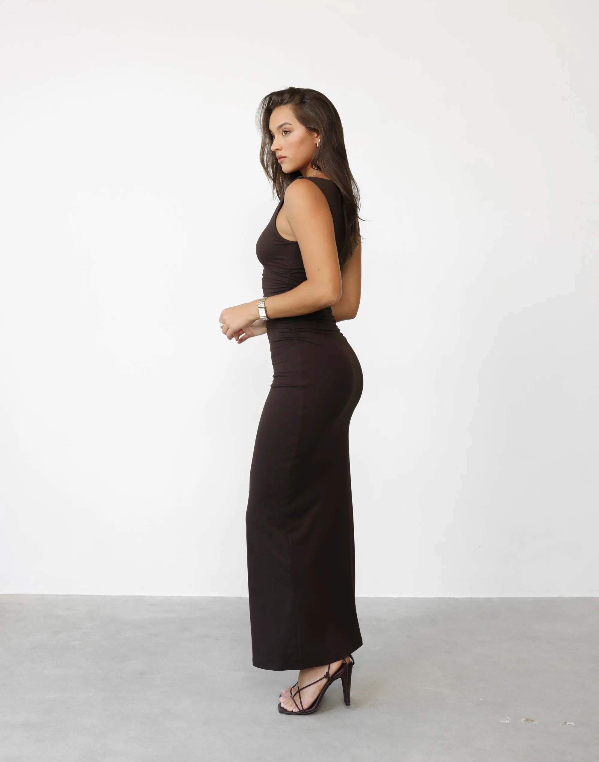 Caprice Maxi Dress (Chocolate)