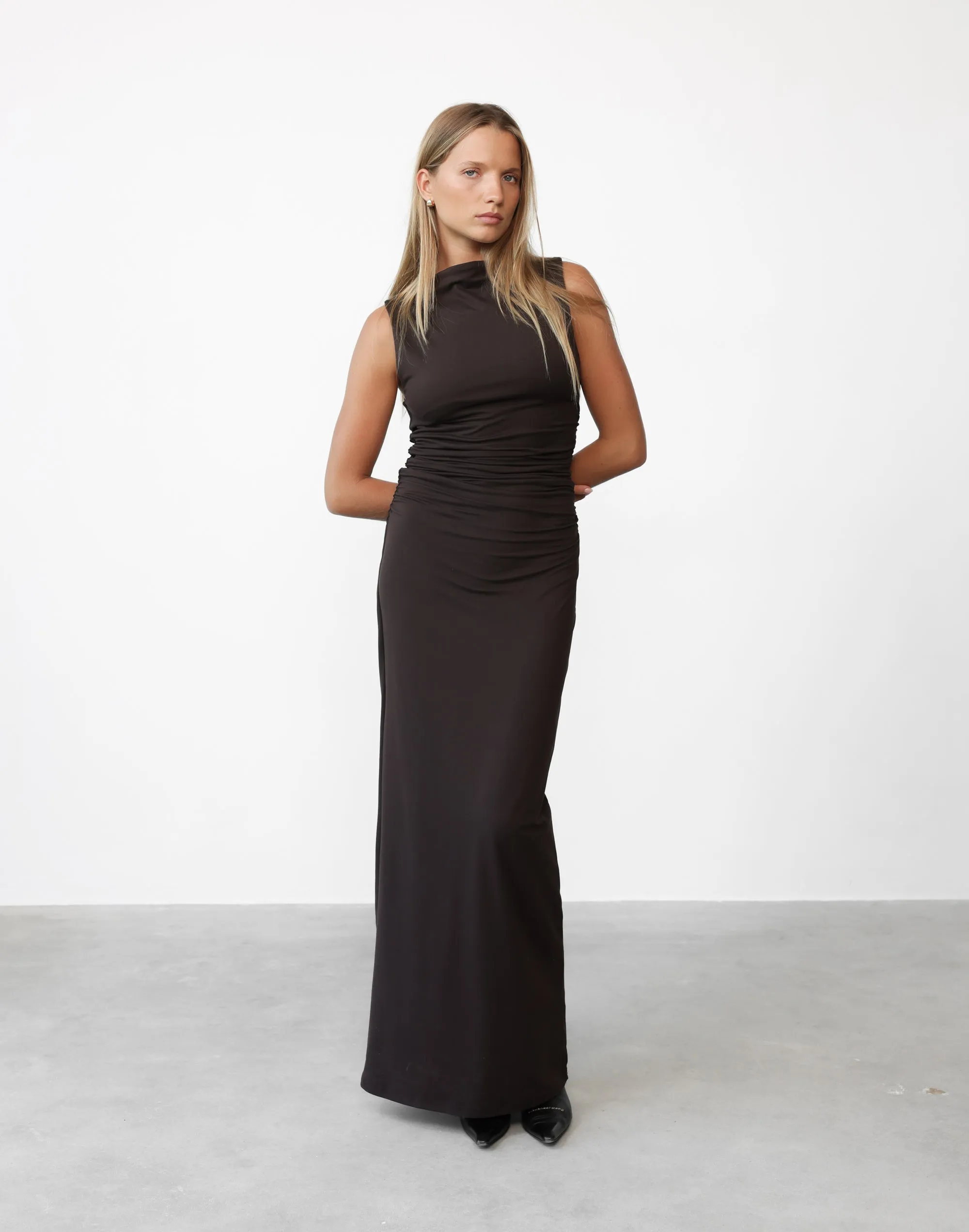 Caprice Maxi Dress (Chocolate)