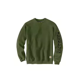 Carhartt Loose Fit Midweight Crewneck Logo Graphic Sweatshirt Chive Heather