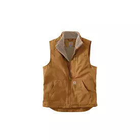 Carhartt Loose Fit Washed Duck Sherpa-Lined Mock-Neck Vest Carhartt Brown