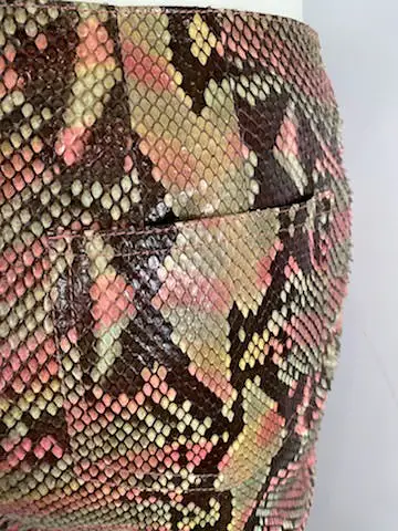 Chanel 00T, 2000 Transition Collection Multicolor Python Snakeskin Pants Trousers FR 38 US 4/6