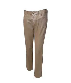 Chanel 09P, 2009 Spring Light Gold Straight Leg Jeans Pants FR 38 US 6/8