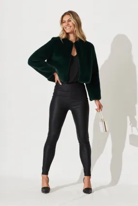 Cher Faux Fur Jacket In Emerald