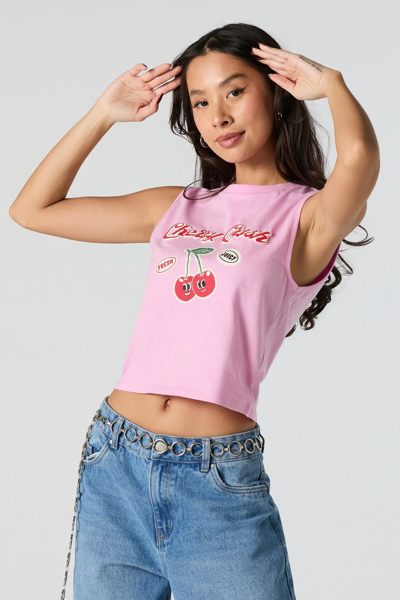 Cherry Crush Embroidered Tank