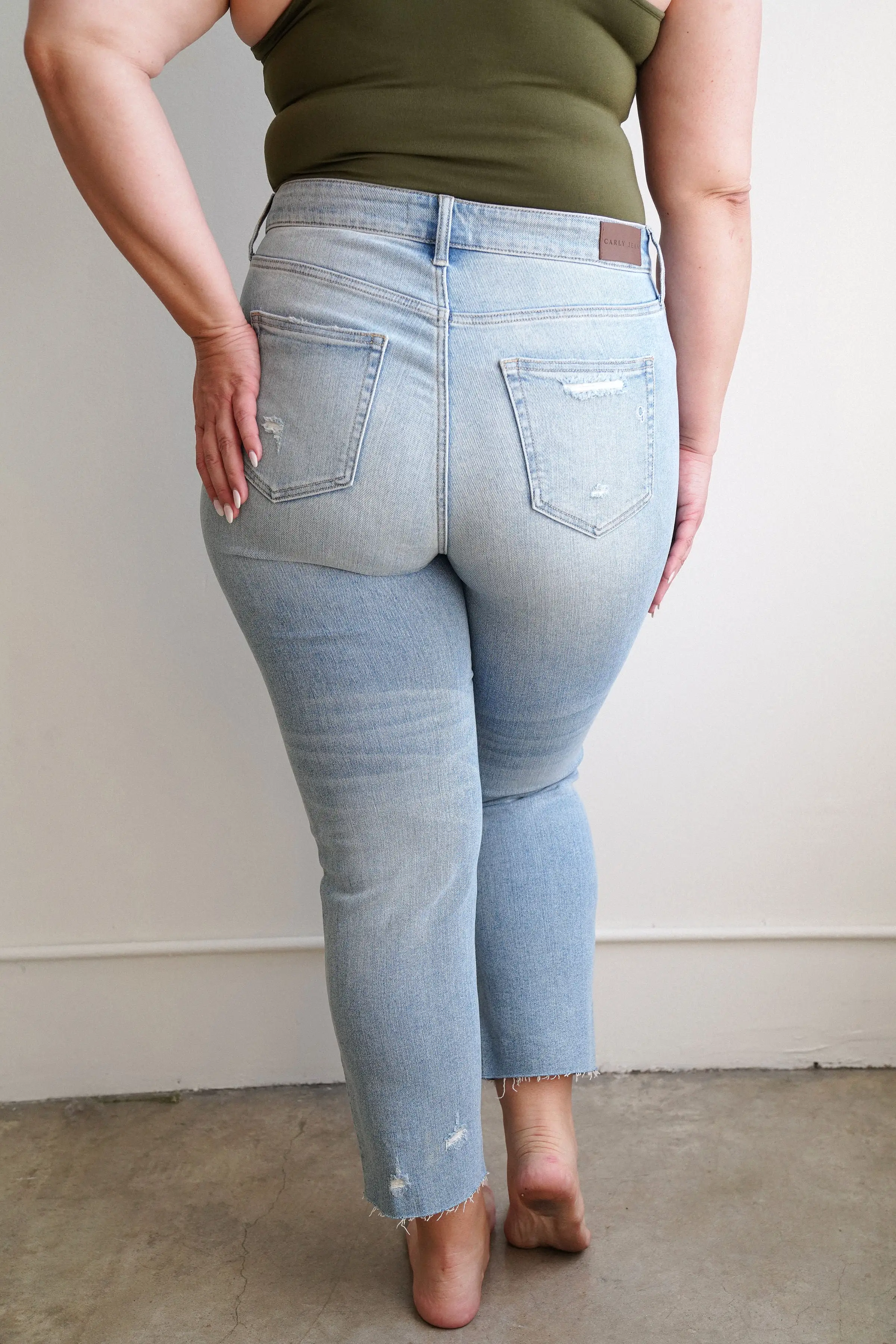 Chrissy Distressed Straight Leg Jeans